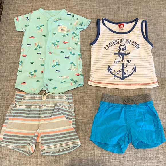 Baby Lot of 4 Shorts Tee Romper 3M - Picture 1 of 12